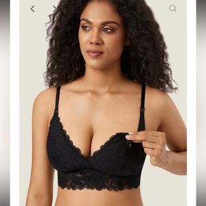 Momanda The Dream Lace Nursing Pumping Bralette Black 38 DD
